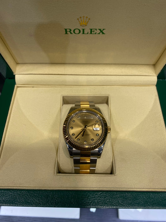 ROLEX DATEJUST 41MM JUBILEE TWO-TONE DIAMOND DIAL