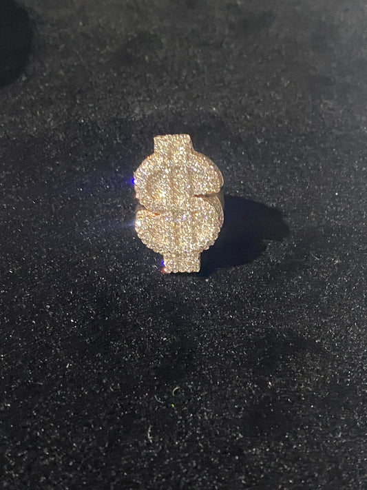 14K DIAMOND $ SIGN RING