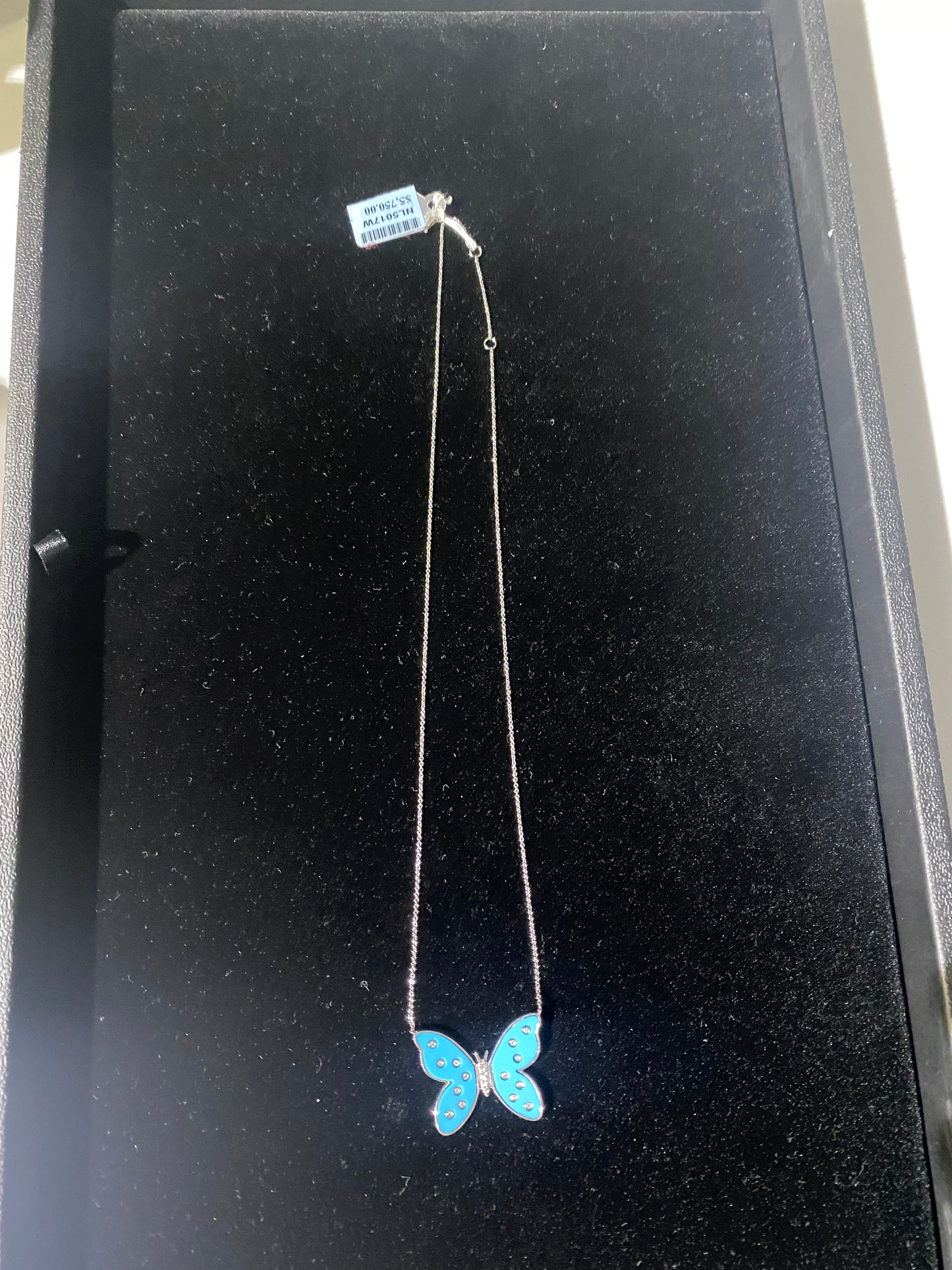 14K DIAMOND TURQUOISE BUTTERFLY NECKLACE