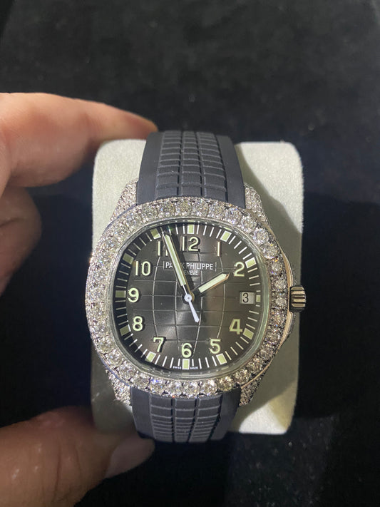 PATEK RUBBER BAND VVS DIAMOND BEZEL WATCH